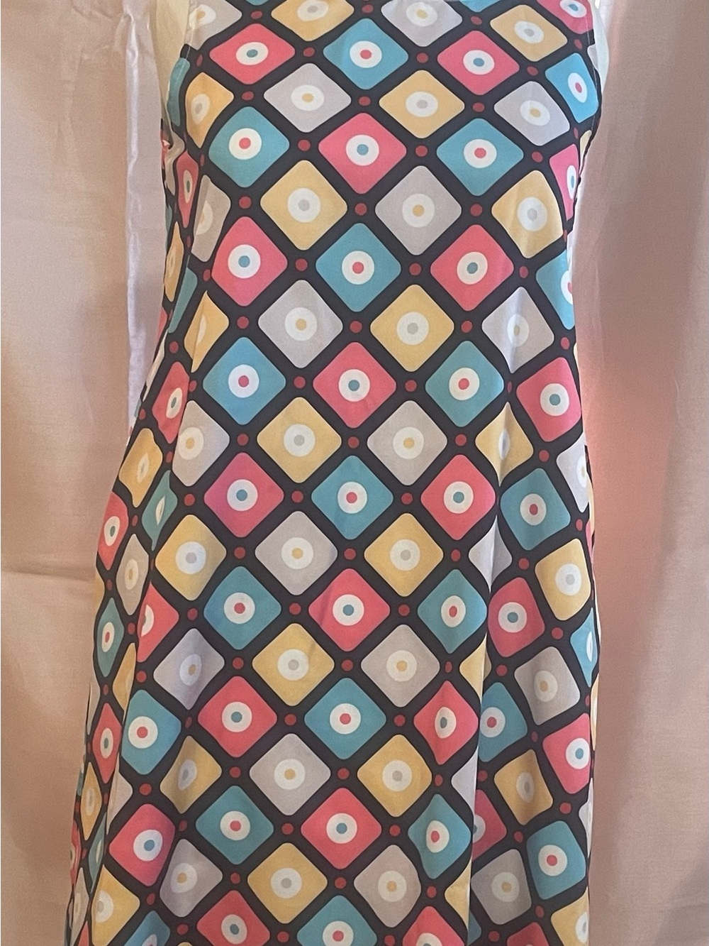 Amazon Multi-Color Geometric Print Sleeveless Dress